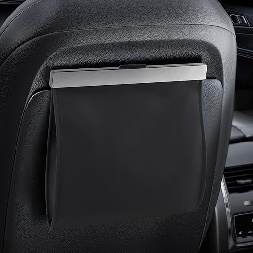 Car Trash Bag, Foldable Car Garbage Can Bin and Storage Bag Hanging Ca-r Trash Bag for Front Back Seat Multi-Purpose Suspended for Sedans, SUVs & Trucks(Color:Metal)