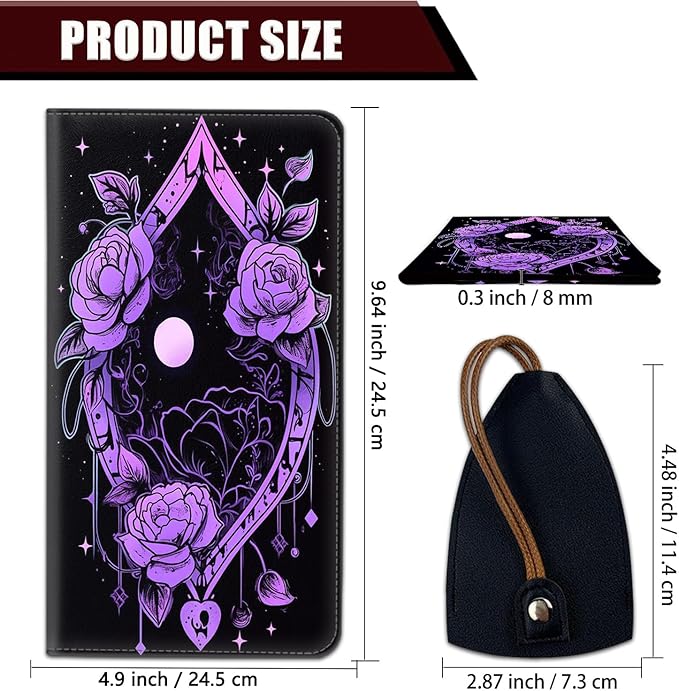 Car Registration and Insurance Holder, PU Leather Auto Document Holder for Men&Women, Vehicle Glove Box Compartment Organizer with Magnetic Shut for Driver's License, Purple Rose Flower Pattern