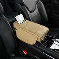 Car Armrest Pad for Toyota 4Runner 2000–2025, Center Console Cover with Memory Foam Cushion, Anti-Slip Protector, Arm Rest Cushion Car Interior Accessories,B Beige