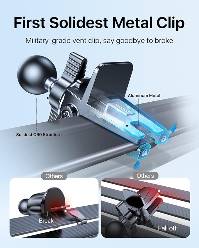 andobil for MagSafe Car Mount, Mangnetic Phone Holder for Car Vent, 360° Adjustable Car Phone Holder Mount Fit for iPhone 16/15/14/13/12 Pro Max