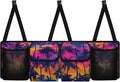CLOHOMIN Coconut Tree Car Trunk Organizers and Storage Sunset Backseat Car Organizer with Net Hanging Car Storage Bag with 4 Pockets Car Accessories Gifts