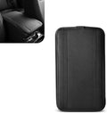 Hugwits Car Center Console Armrest Pad, 7.48" x 12.6" Leather Waterproof Armrest Box Mat with Straps, Wear-Resistant Car Center Console Seat Box Cover, Universal for Most Cars (Black Stitching)