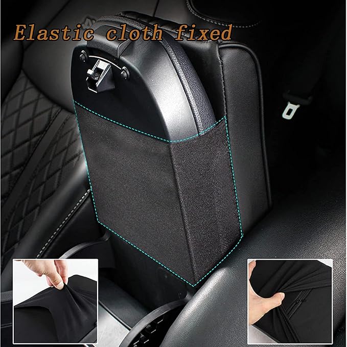 BODLYL Car Center Console Cover, Memory Foam Car Armrest Cushion, Beige Auto Arm Rest Pad, Leather Arm Rest Covering Car, Hand Rest Pillow for SUV/Truck/Vehicle (Beige)