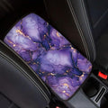 Mintutlipy Purple Marble Car Center Console Cover Car Storage Box Mat Car Decoration Universal 12.3×7.5 Inches Armrest Protector for Most Cars