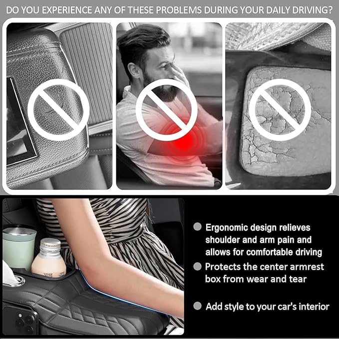 Car Armrest Cover for Tesla Model X 2015–2020 2021 2022 2023 2024 2025 2026, Center Console Cover Mat Armrest Seat Box Cover Cushion Console Pad Interior Accessories,C