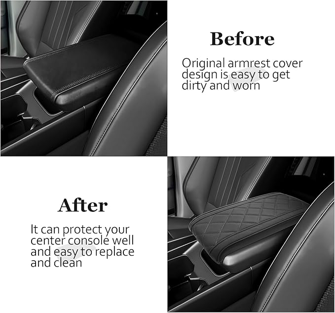 SKTU 2024 2025 2026 Santa Fe Accessories Center Console Cover Compatible with 2024 2025 2026 Hyundai Santa Fe Armrest Cover Hyundai Santa Fe 2024 2025 2026 Accessories Center Console Cushion (Black)