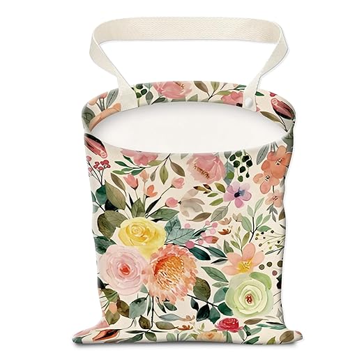 AUEKLLW Car Trash Can, Hanging Garbage Bin for Men and Women, Cute Car Organizer and Storage Bag, Canvas Vehicle Trash Can Bag Easy-to-Install Cute Poney
