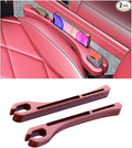 Car Seat Gap Filler, Leather Car Gap Filler Universal Fit for Most Cars and Trucks, Fill The Gap Between Seat and Consoles, Prevents Things from Falling Out, Pack of 2 PCS (Red)