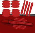 Gunhunt 8 PCS Car Door Handle Protectors, Carbon Fiber Anti Scratch Stickers, Side Sticker, Prevent Paint Chipping, Universal for Most Trucks (Red)