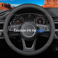 Custom-Fit for GMC Steering Wheel Cover, Premium Leather Car Steering Wheel Cover with Logo, Non-Slip, Breathable, for GMC Accessories (A-Style,for GMC)