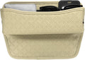 HARFINGTON Car Seat Gap Filler Organizer 11.5 x 8 x 2.1 Inch Leather Universal Car Organizer Storage Box Between Seat and Console for Phone Sunglasses Keys, Beige