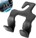 Headrest Hooks for Car, Car Back Seat Storage Organizer Purse Holder Bags Upgraded 2 in 1 Durable Leather Purse Hanger Car Essentials for Women Interior Accessories,1-Pack,Black