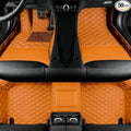 Custom Personalized Floor Mats for Cars，Luxury Full Coverage All Car Floor Mats，Anti-Slip Leather Car Mat Set ，Custom Floor Mats for 99% of Cars, Trucks & SUVs. (Orange)