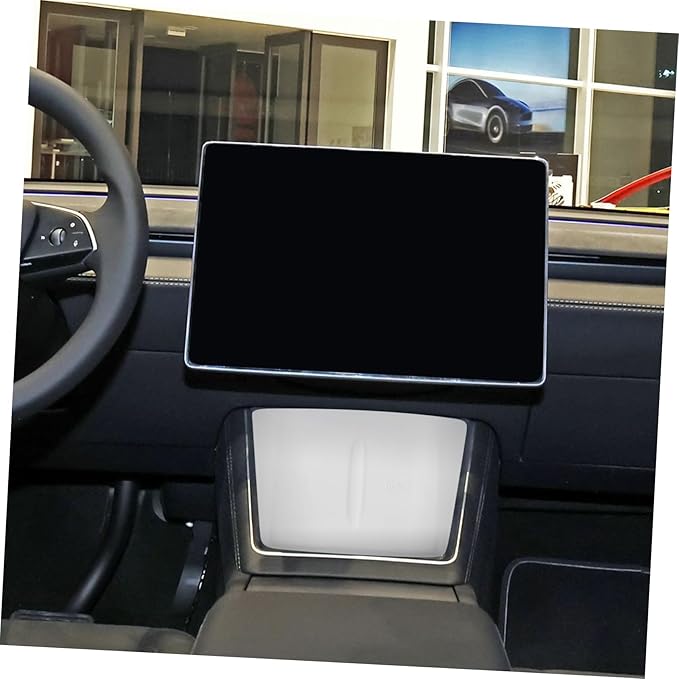 Veemoon Center Console Silicone Charging Mat Non- Pad for Model Auto Accessory for Charging and Phone Stability White