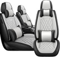 JGDL Car Seat Covers for Subaru Crosstrek 2016-2026, 2 Piece Set Nappa Leather Non-Slip Seat Protectors, Breathable Seat Cover Set. (Deluxe 2 Seats, Black White)