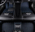 Custom Car Floor Mats for 96% Sedan SUV Sports Car Protection Full Coverage Pads Anti-Slip Leather Floor Lining All Weather Car Floor Mats (Black with Blue)