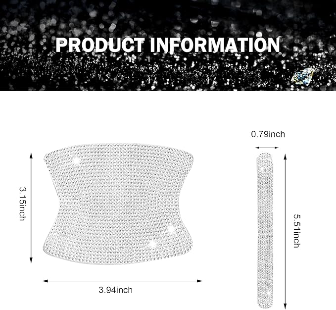 8PCS Bling Car Door Handle Protector, Crystal Rhinestone Car Door Protector, Bling Door Bowl Protective Sticker, Anti-Scratch Auto Protection Accessories, Universal for Most Car, SUV, Truck