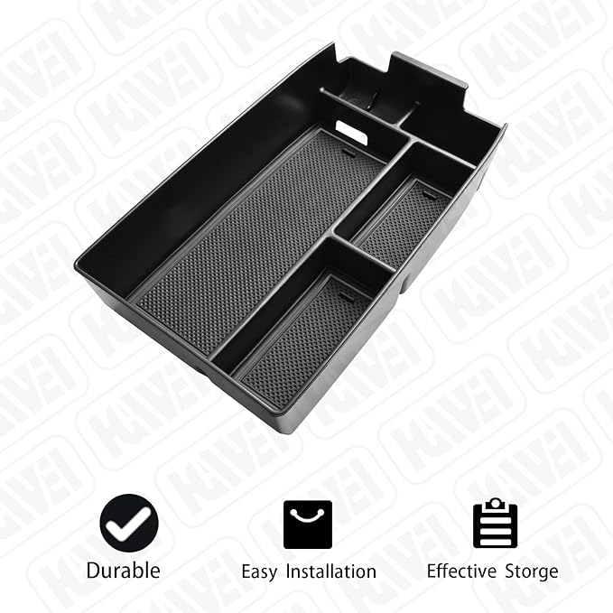 Center Console Organizer Compatible with Ford Escape 2020-2026/Bronco Sport 2021-2025 Accessories, Insert Armrest Box Secondary Storage Tray Black ABS Materials (Not for U725 2-Door)
