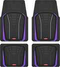 Rubbermaid Car Floor Mats Full Set – Premium All-Weather Car Mat with Brushed Aluminum Inserts, Universal Trim-to-Fit Design, Anti-Slip Backing for Cars, SUVs, Trucks, and Vans