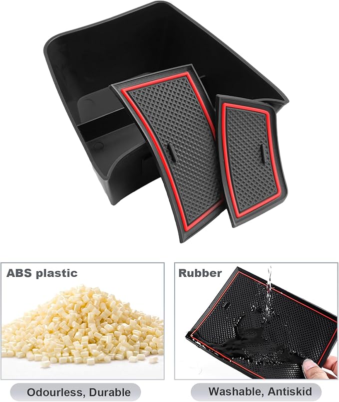 SKTU for 2024 2025 2026 Chevy Trax Center Console Organizer 2024 2025 2026 Trax Console Tray 2024 2025 2026 Chevy Trax Lower Console Tray 2024 2025 2026 Chevy Trax Accessories (Red)