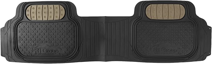 FH Group Heavy-Duty Car Mats - Universal Fit, Trimmable Rubber Floor Mats, Sedans, SUVs, Trucks - Beige