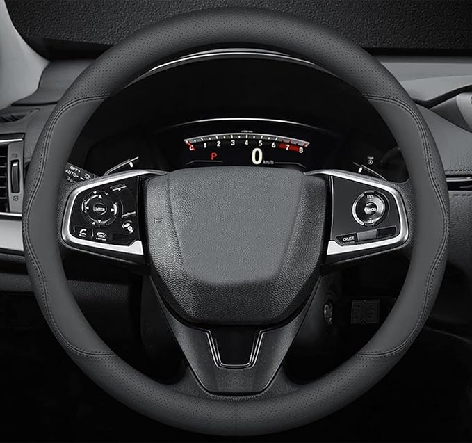 Car Steering Wheel Cover Compatible with Subaru Forester 2025 2024 2000-2023 Year, Breathable Premium Leather, Anti-Slip Design, B-Style