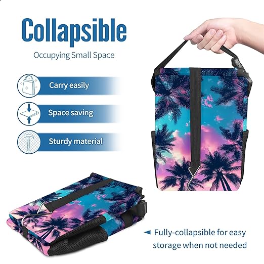 GVGHIDZ Car Trash Can – Multi-Purpose, Lightweight and Portable with Durable Water-Resistant Coating, No Installation Required, Practical and Ample Capacity, Variety of Colors.Coconut Tree