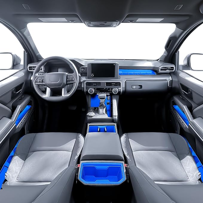 bgucar Interior Silicone Liner Insert Custom Fit for Tacoma 2024-2026, Silicone Organizer Tray for Tacoma Gen 4th Double Cab only - Fully Covered - for Tacoma Accessories