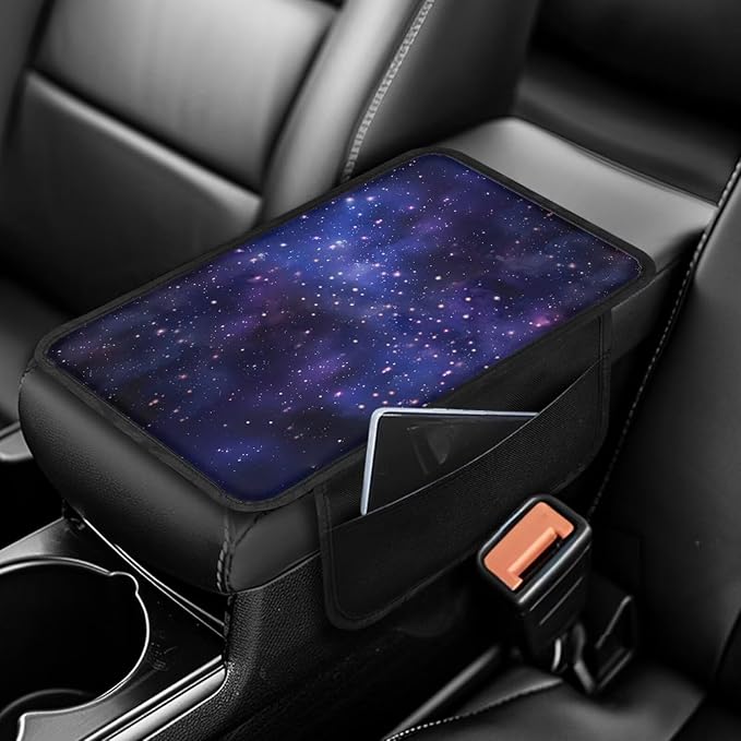 Dreaweet Galaxy Design Center Console Cover,Car Armrest Cover with Pockets Auto Accessories Interior Console Covers for SUV Trucks Soft Comfy Car Arm Rest Cover Pad