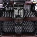 TREGOO All Weather Car Mats Custom Fit Non Slip Floor Mats for 1998-2025 Cars Personalized Leather Protection Pads Suitable for Men Women (Black and White)