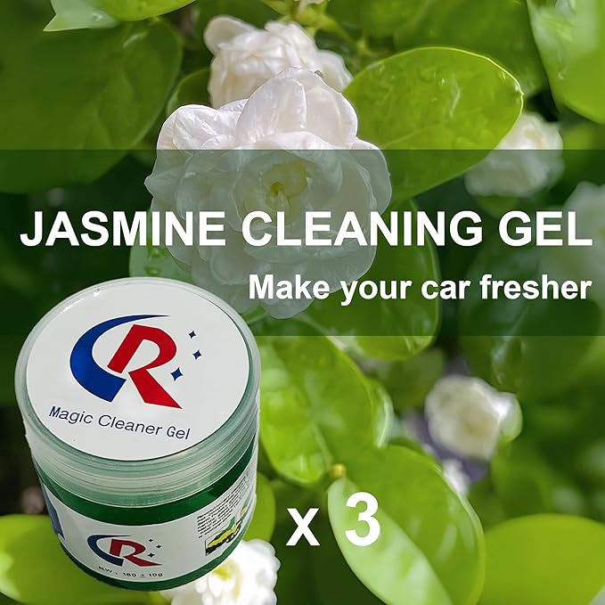 CR CHRWLIN 3-Pack Car Cleaning Gels Car Interior Cleaner Putty Slime Auto Detailing Tools Universal Dust Removal Cleaning Kit for Car Accessories Vents 3C Office Scented Jasmine