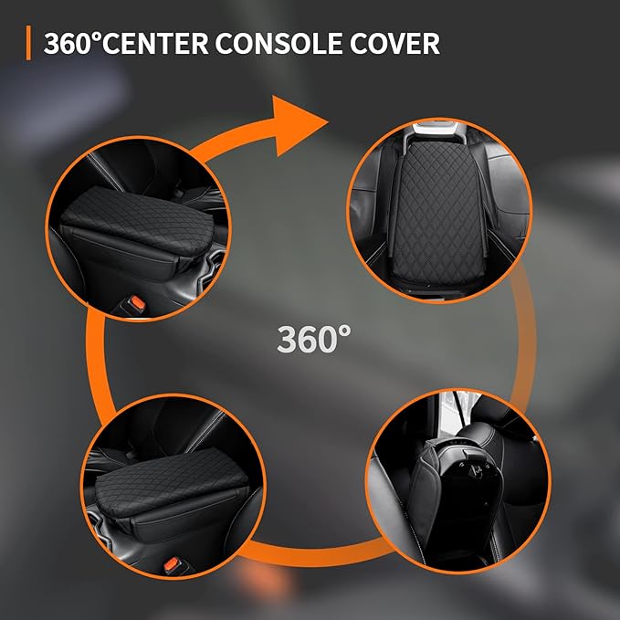Center Console Cover for Toyota RAV4 2019-2023 2024 2025 Armrest Cover Center Console Pad Interior Accessories Car Armrest Seat Box Cover Protector with Pockets Storage Bag