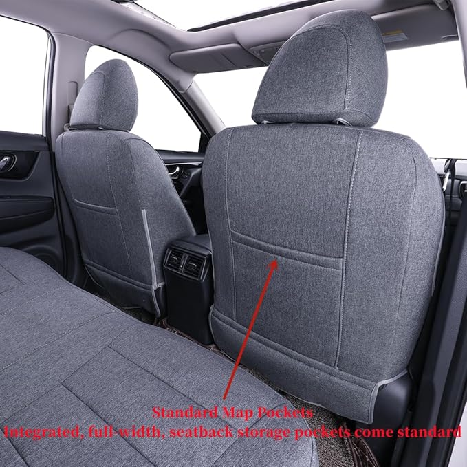 coverdream Custom Seat Covers Compatible with Select Nissan Rogue(Not for Select) 2014 2015 2016 2017 2018 2019 2020 Models (Gray,Full Set)