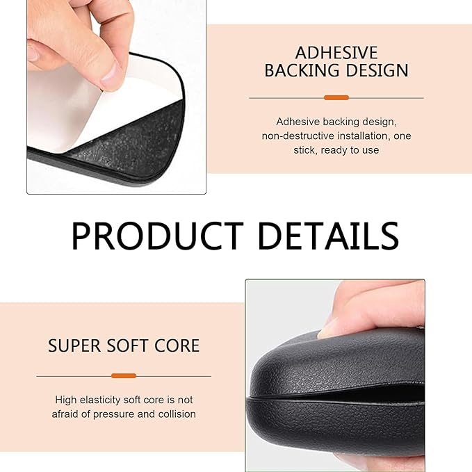 Teybouk 2 PCS Car Elbow Pad Arm Rest, Polyurethane Elastic Soft Arm Leg Support Pillow, Multi-functional One-piece Molded Car Interior Decoration, Universal for Most Vehicles (Black)