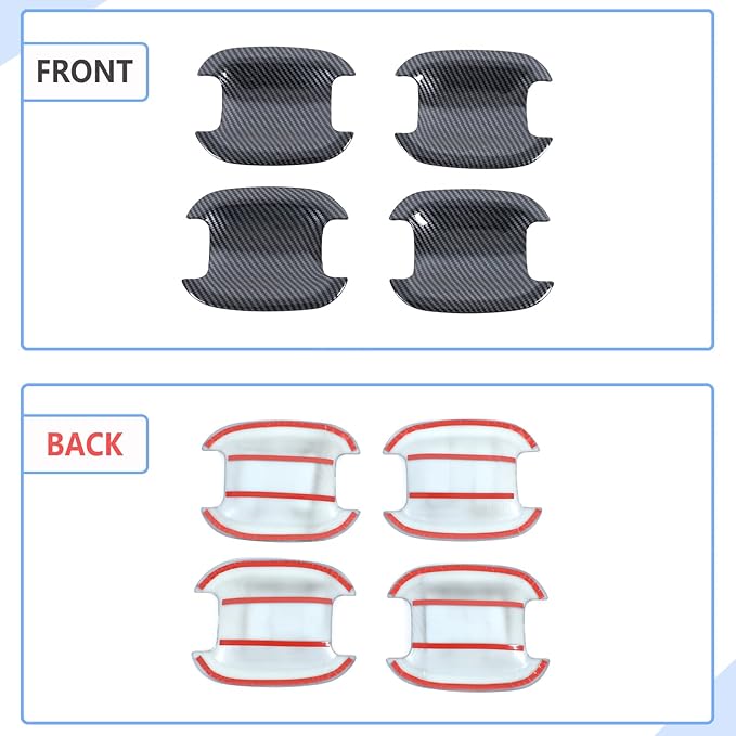Aunginsy Exterior Door Handle Bowl Trim Cover Compatible with Ford Maverick 2022-2025 Ford Bronco Sport 2021-2025 Outside Door Handle Cup Bowl Cover Scratches Protector Decorative Sticker Accessories