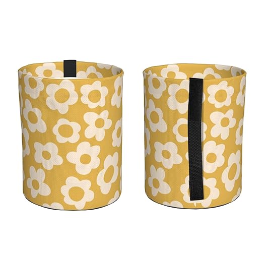 YANGDADA Vintage Groovy Flowers Car Trash Can Small Portable Car Garbage Bag for Back Front Seat RV's Camping Accessories