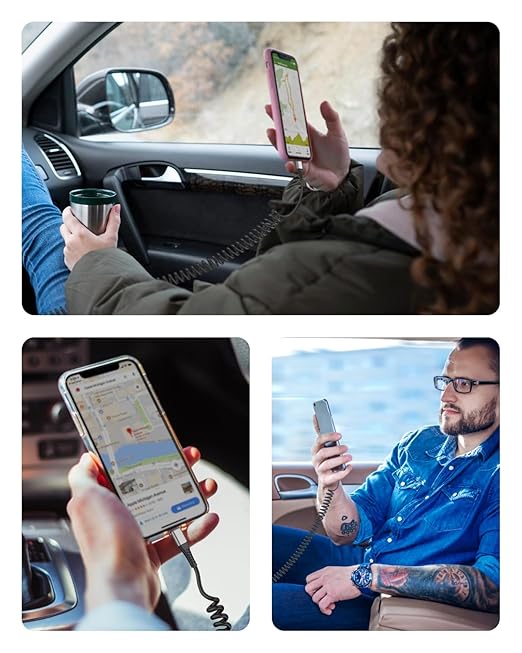 Coiled USB A to USB C Cable for Car, 2 Pack Type C Charger Fast Charging Cable 3FT, USB to USBC Cable for Carplay, Android Auto, iPhone 17 16 15 Pro Max, Samsung Galaxy S25 S24 S23 Ultra