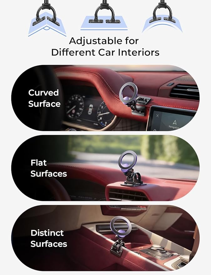 LISEN [Pro-Purple Magnetic Car Phone Holder [Upgrade 3M ] Car Magnet Phone Mount [ Ultra Strong Magnets] for Mag Safe Car Mount [Vent&Dash] Car Accessories for Men Women fit iPhone 17-12 Kits