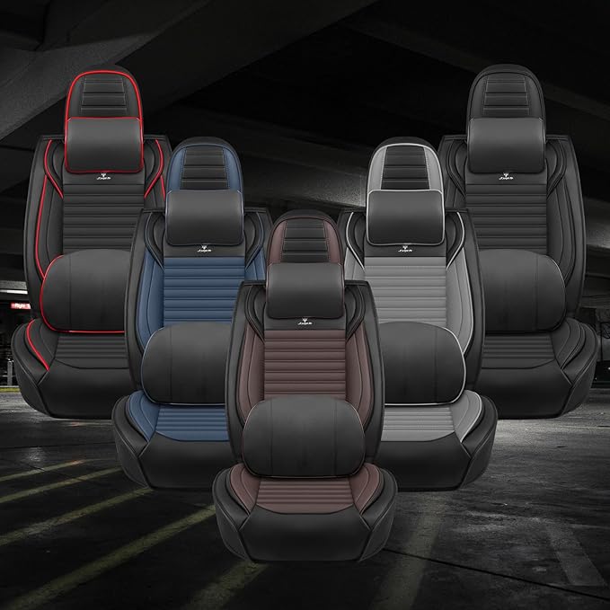 ARTIBY Seat Covers Custom Fit for Mitsubishi Outlander 2004-2025, Breathable and Comfortable Leather Seat Cover, Deluxe Waterproof Cushion Cover Auto Interior Accessories,Standard (Black Brown)