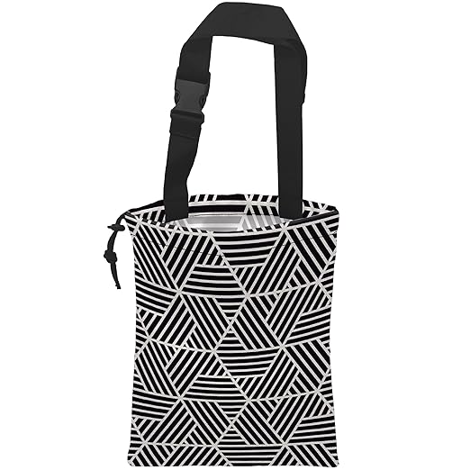 Car Trash Bag Hexagonal Geometric Car Garbage Bag Hanging Car Trash Can for Back Seat with Drawstring, Waterproof Garbage Bags for Car Accessories Vehicle Travelling Camping Outdoor