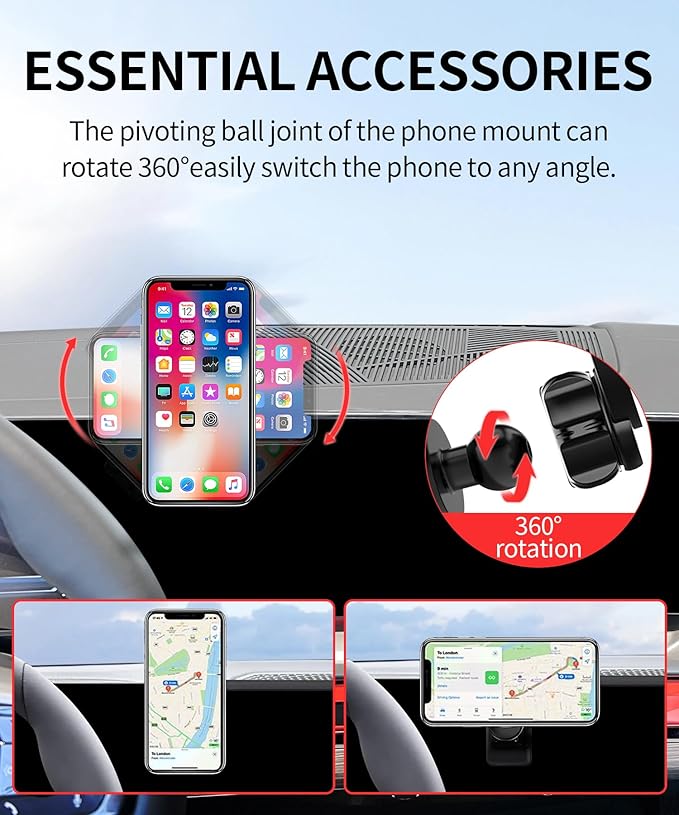 Car Phone Holder for 2024 2025 BMW 5 Series/i5 Accessories 14.9 inch Screen Fixed Clip, Phone Mount Compatible with MagSafe, Cell Phone Holder Does Not Affect Air Vent