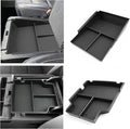 For 2PCS Center Console Upper&Lower Armrest Organizer ABS Materials Compatible with 2014–2019 Chevy Silverado/GMC Sierra 1500&2015–2019 Silverado/Sierra 2500HD/3500HD - Split-Bench Folding Seat