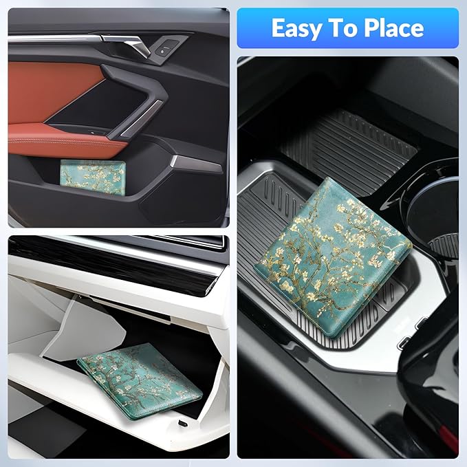 Pisypox Car Registration and Insurance Card Holder，Vehicle Glove Box Car Organizer，Accessories Case for Storing Driving Licences, Cards, Documents