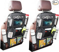 2 Pack Car Organizer Backseat, Car Back Seat Organizer Protector with 12 Storage Pockets, Waterproof Back of Seat Car Storage Organizer Kick Mats for Kids Baby