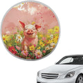 Pig Flowering Shrubs Pink Pattern Steering Wheel Sunshade Cover Sun Protection Steering Wheel UV Reflector Shade Cover Car Interior Accessories Fit Most Car Truck Van SUV