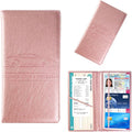 Kewucn Car Registration and Insurance Card Holder, Leather Auto License Document Glove Box Compartment Organizer, Essentials Vehicle Wallet Case for Driver License, ID Card (Rose Gold)