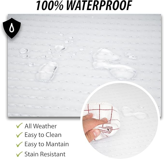 ZONETECH All Weather Full Rubber Clear Car Interior Floor Mats – 4-Piece Set Clear Heavy Duty Car Interior Floor Mats (2 Pack)