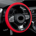 Alpmosn Elastic Stretch Steering Wheel Cover, Universal Interior Accessories Steering Wheel Cover for Women & Men, Breathable Microfiber Ice Silk, Anti-Slip, Odorless, Easy Carry(Red)