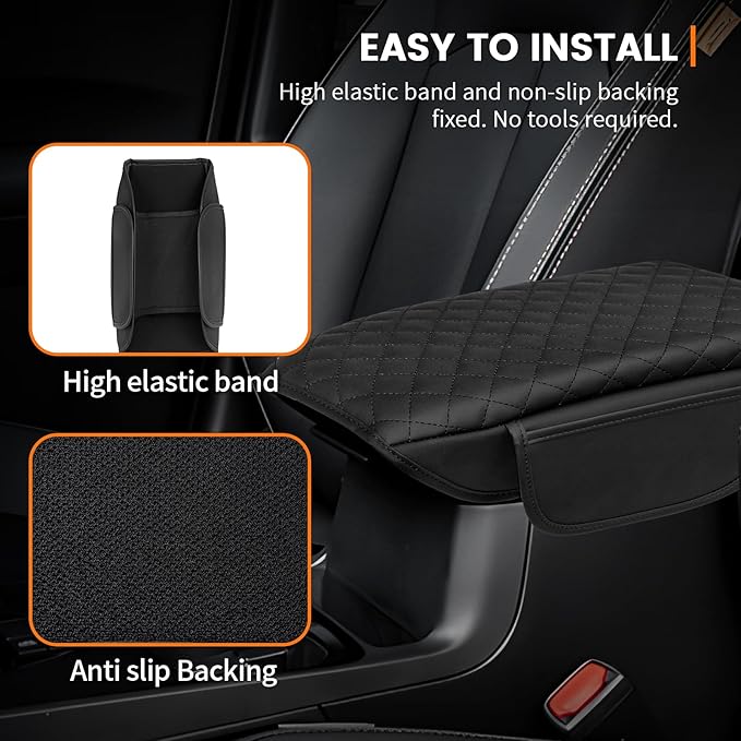Custom for Center Console Cover Outback 2020-2025 2026 Armrest Cover Accessories PU Leather Armrest Seat Box Cover Protector with Pockets Storage Bag
