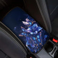Blue Purple Butterfly Car Armrest Storage Box Mat Car Center Console Cover Car Armrest Seat Box Cover for Most Vehicle, SUV, Truck Car Decors